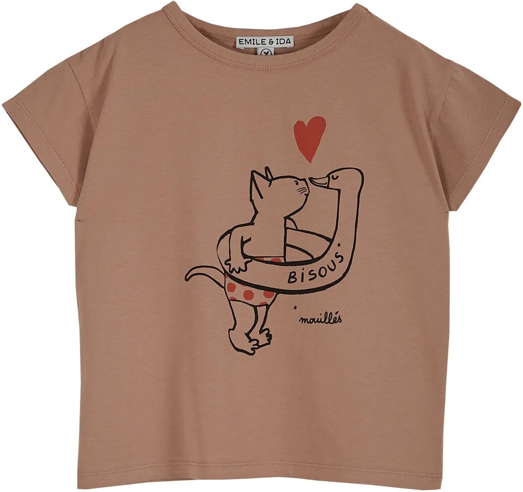 Emile et Ida T-Shirt Bisous Vieux Rose 3 mois