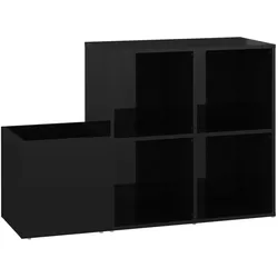 vidaXL Flur-Schuhschrank Hochglanz-Schwarz 105x35,5x70cm Holzwerkstoff