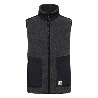 Funktionsweste NORTH BEND "Funktionsweste NBGalan M Teddy Vest", Herren, Gr. 3XL, grau (asphalt), Obermaterial: 100% Polyester Pol. recyc.., Westen Funktionsweste