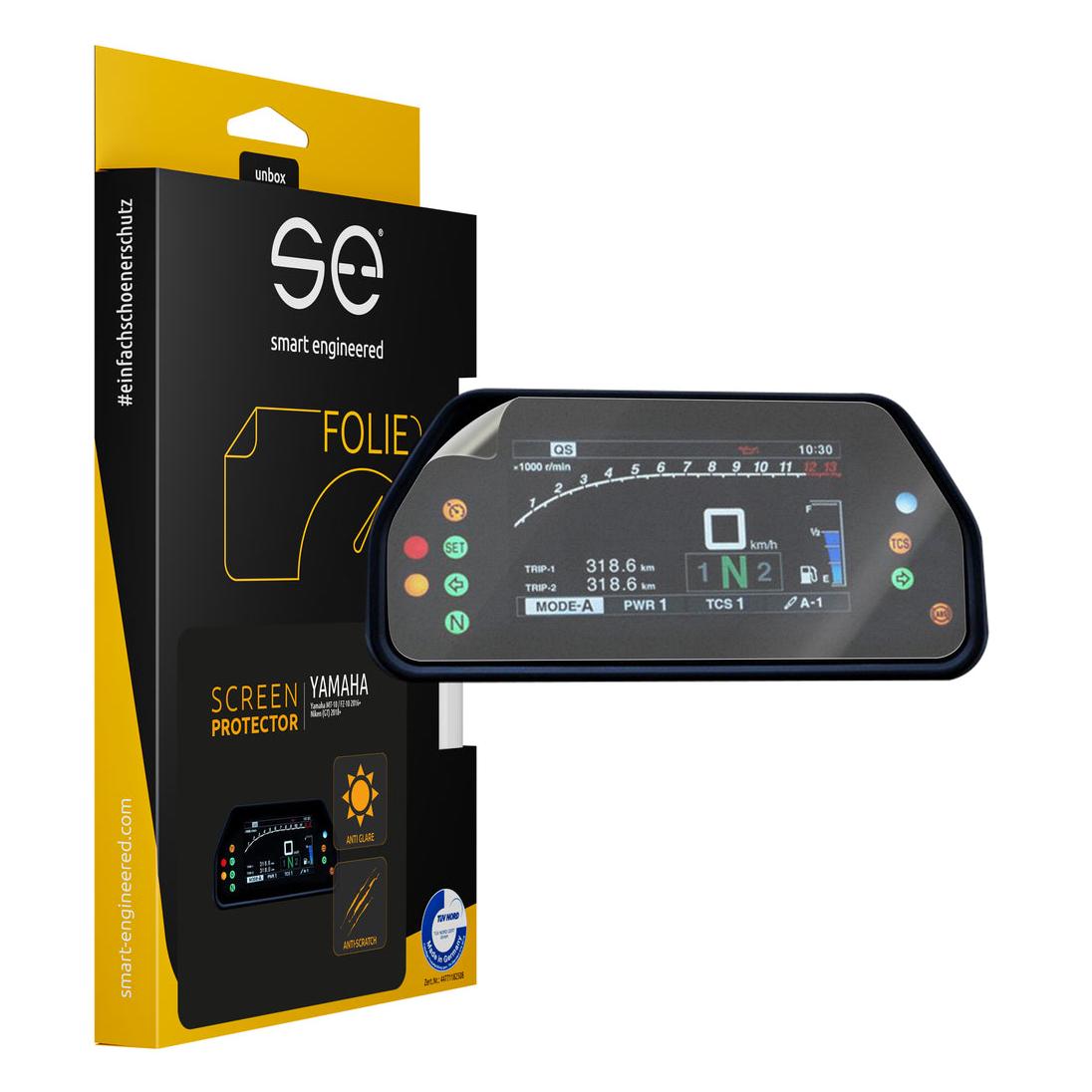 Smart Engineered se Entspiegelte 3D Tacho / Cockpit Schutzfolie (VPE 2) für Yamaha (SE-DCP-2-0102-0078-1-M)