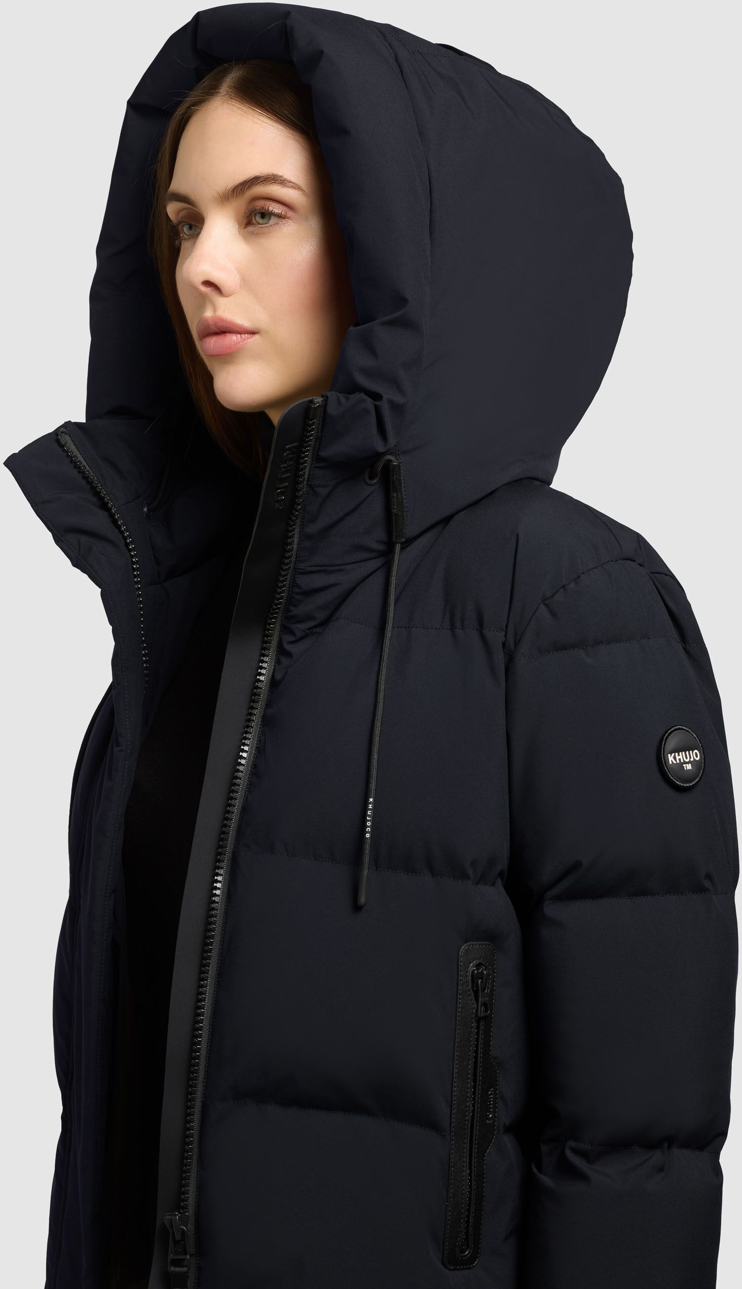 Steppjacke KHUJO "ENITS2 MATT", Damen, Gr. XS, nightfall navy, Web, Obermaterial: 100% Polyester, unifarben, Jacken Steppjacke, mit wasserabweisender PU-Beschichtung nightfall navy XS