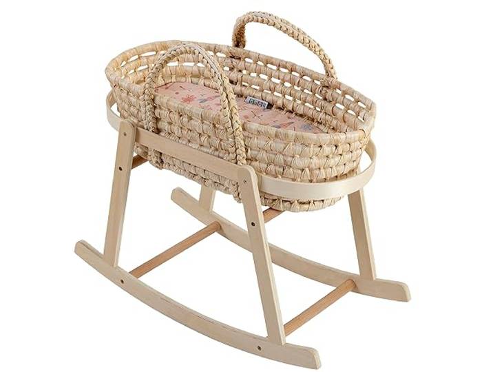 howa houten poppenwieg met afneembare poppenhouder Miniflowers 2360