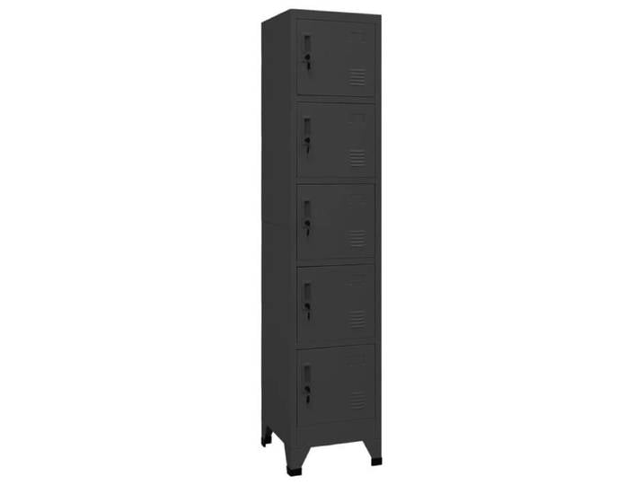 Armoire à casiers - - Anthracite - Acier - 38x40x180 cm - 5 portes verrouillables