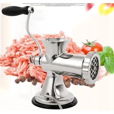 Fleischwolf, manuell, für Hühnerfleisch, Wurstfüller, handliches Küchengerät, Fleischwolf mit Handkurbel, Fleischmaschine aus Edelstahl für die Zubereitung aller Fleischsorten zu Hause.