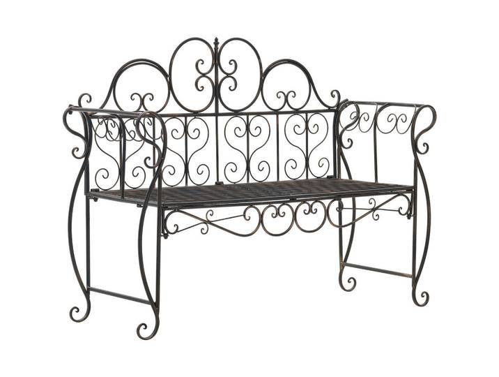 CLP Gartenbank 128/46 cm Metall Bronze, Bronzefarben, 128x94x46 cm, Gartenmöbel, Gartenbänke