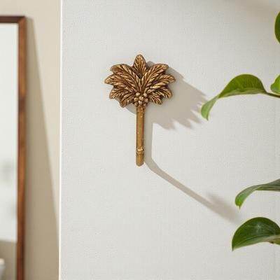 Cheungs Theira Palm Tree Gold Cast Iron Wall Hook - N/A