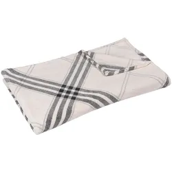 DREAMTEX Kuscheldecke "Superflausch" - ca. 130 x 160 cm, Karo Beige