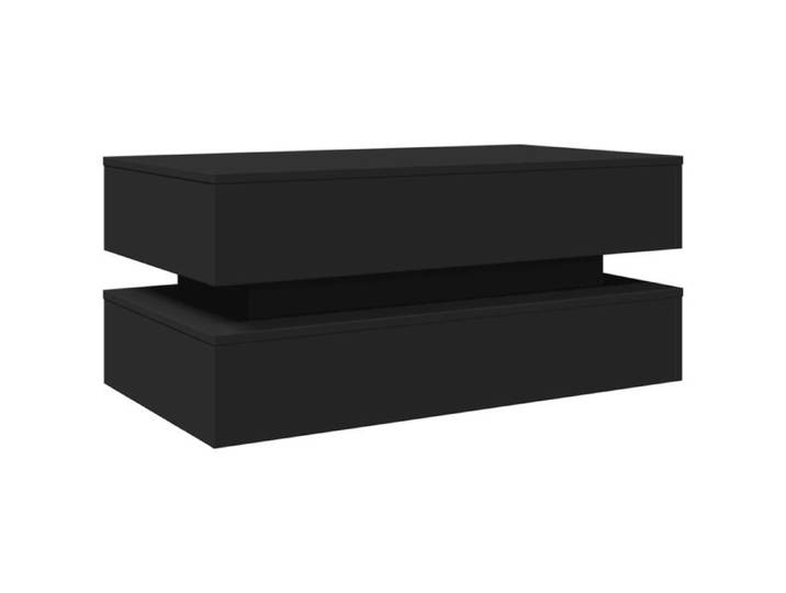 （Noir）1X Table basse table de salon table d'appoint avec lumières LED noir 90x50x40cm sfj21448770