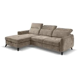 Ecksofa mit Funktion Talia Stoff Grau Taupe