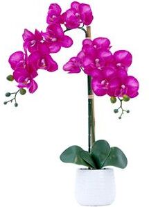 Nearly Natural "19"" Artificial Purple Orchid with Decorative Vase"