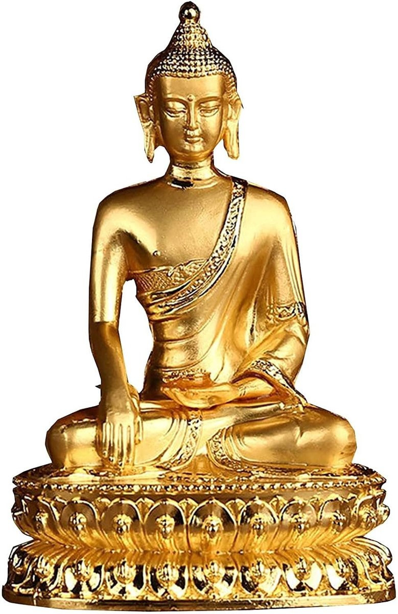 Handgemaakt Boeddhabeeld Shakyamuni Ornament voor Feng Shui Decoratie - Goud