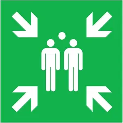 SafetyMarking, Sicherheitskennzeichnung, Rettungszeichen "Sammelstelle" quadratisch 40,0 x 40,0 cm