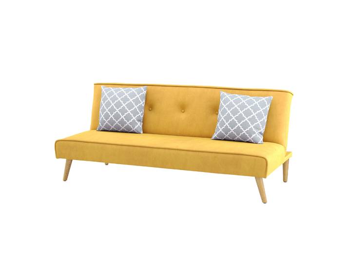 Schlafsofa Samt LEA gelb