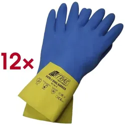 NITRAS 12 Paar Chemikalienschutz-Handschuhe »DUAL BARRIER« Größe L blau