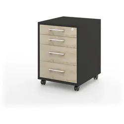 Mäusbacher Rollcontainer Big Profi Office Dekor Anthrazit / Birke