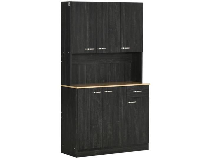 HOMCOM - Buffet haut cuisine - Panneaux de particules - 101x39x180cm - Noir