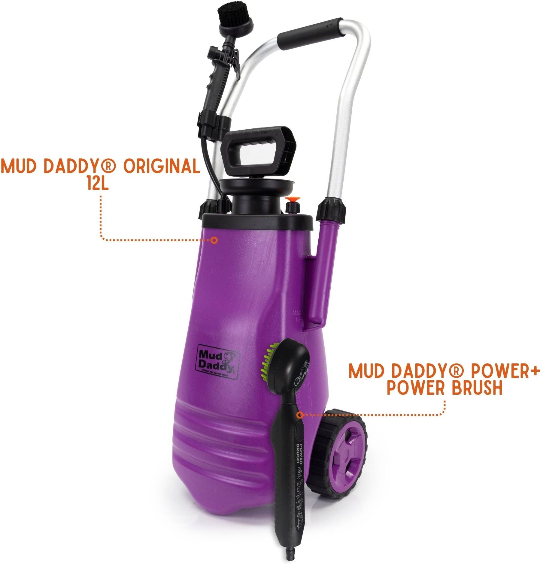 Mud Daddy® 12L Hybrid Dog Washer – Manual & Battery Brush for Large Dogs