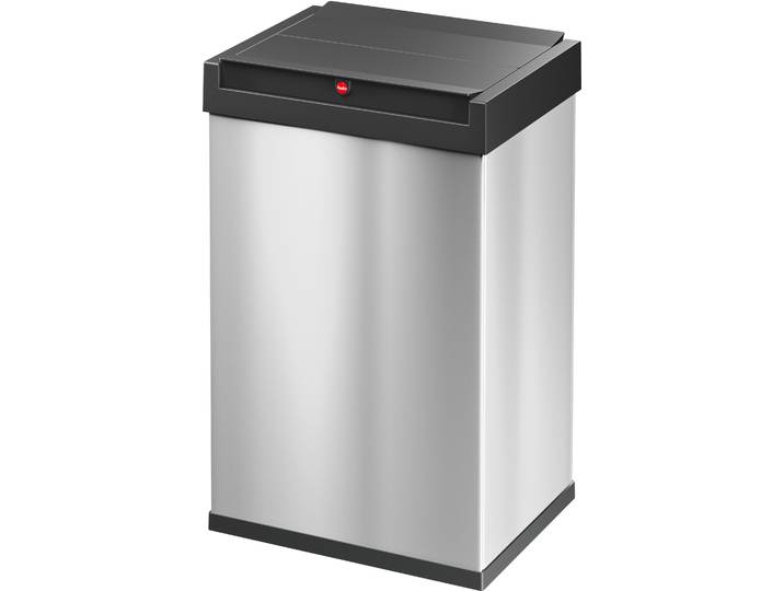 Mülleimer HAILO Big-Box Swing L , schwarz (edelstahl, schwarz), B:35cm H:54,5cm T:26cm, Metall, Mülleimer, Mülleimer, 35 Liter, Stahlblech, Abfallbox mit selbstschließendem Schwingdeckel