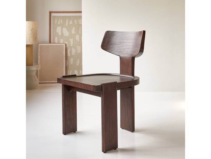 Stuhl aus massivem Mindiholz - Braun - Dark mindi wood