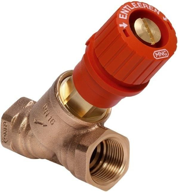 Resideo Braukmann Kombi 3-Plus Kraan, Rood, 3/4 inch, GW