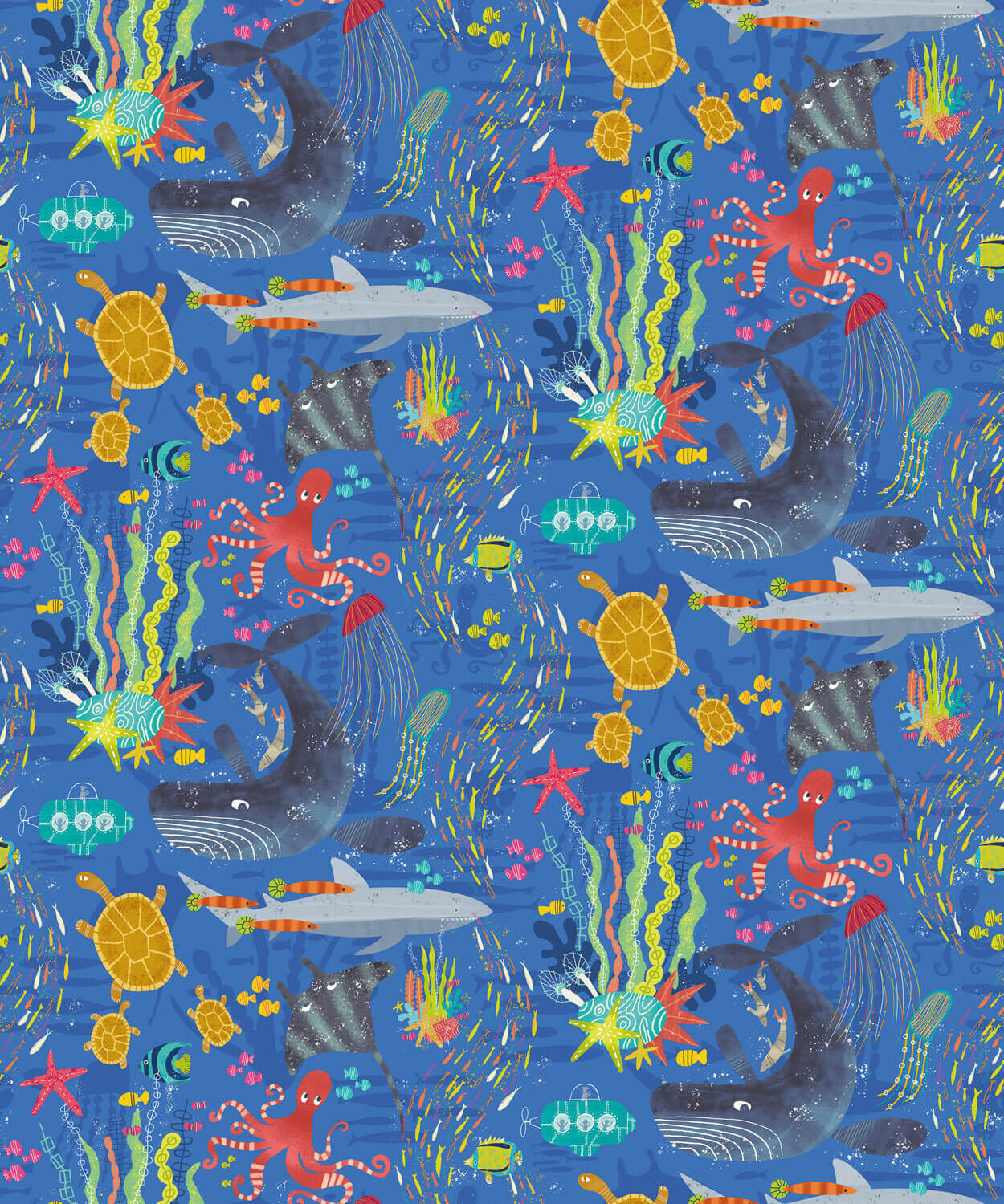 Ohpopsi When I Grow Up - Beneath The Waves Lapis - WGU50132W   754003210927   Behang