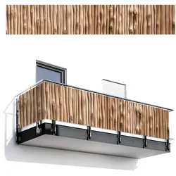 BALKON-SICHTSCHUTZ Holz - Stiel - Hellbraun Groß 500x90 cm