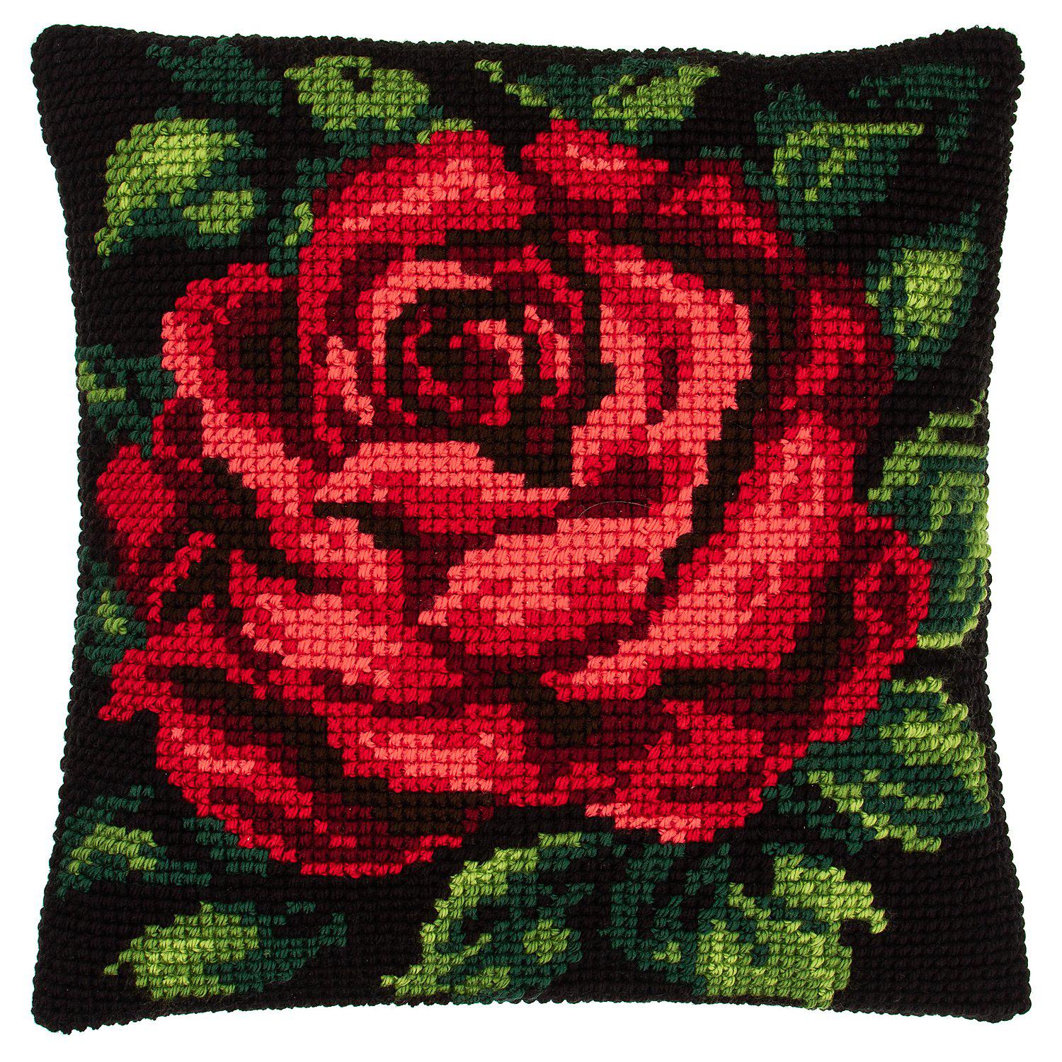 Kreuzstichkissen "Rose"