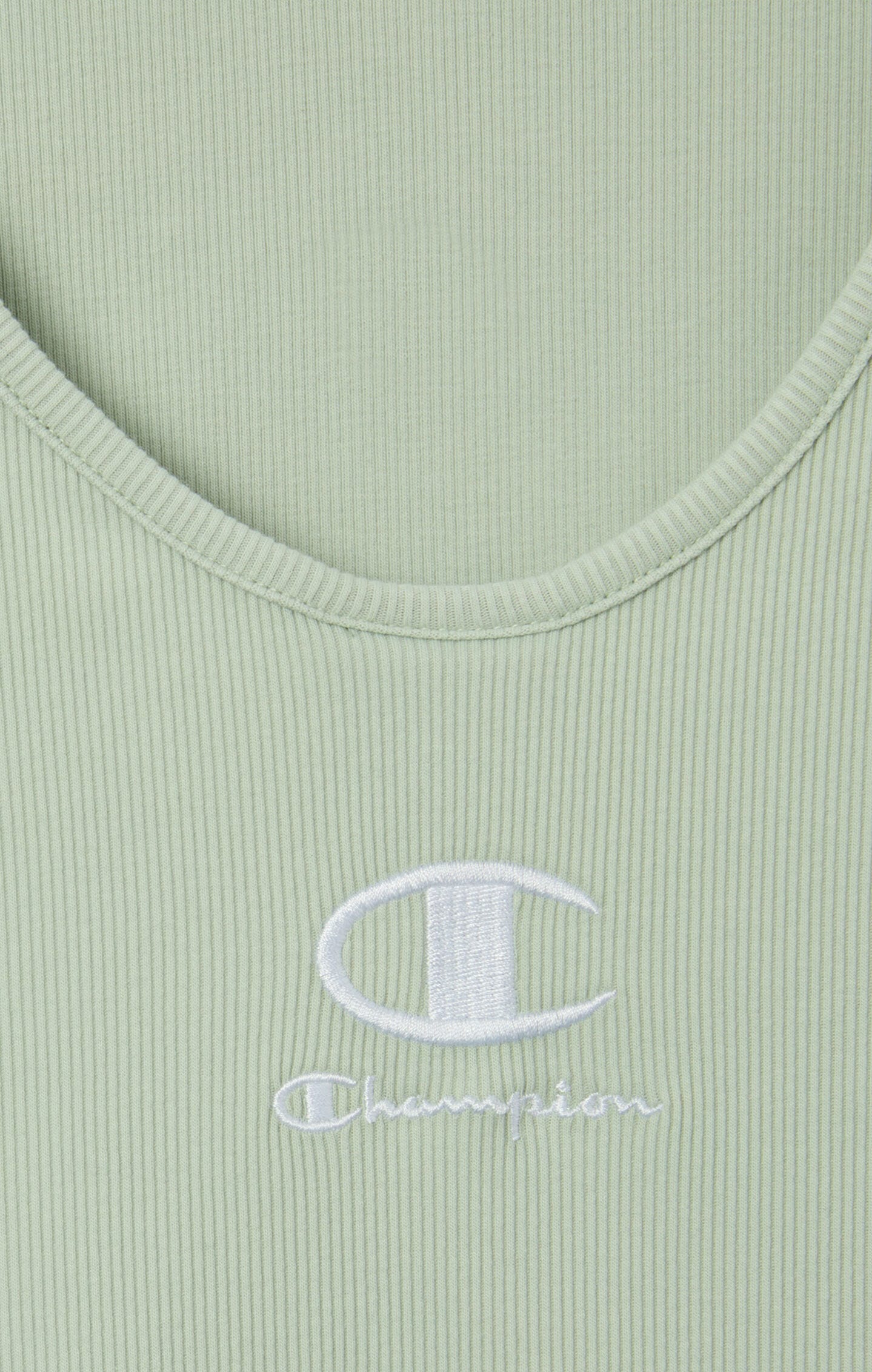 Tanktop CHAMPION "ICONS WASH Crop Tank", Damen, Gr. L (42/44), grün (cvs), Obermaterial: 58% Baumwolle, 39% Polyester, 3% sonstige Fasern, Tops Tanktop, mit Stone Acid Wash-Effekt, in Skinny-Passform