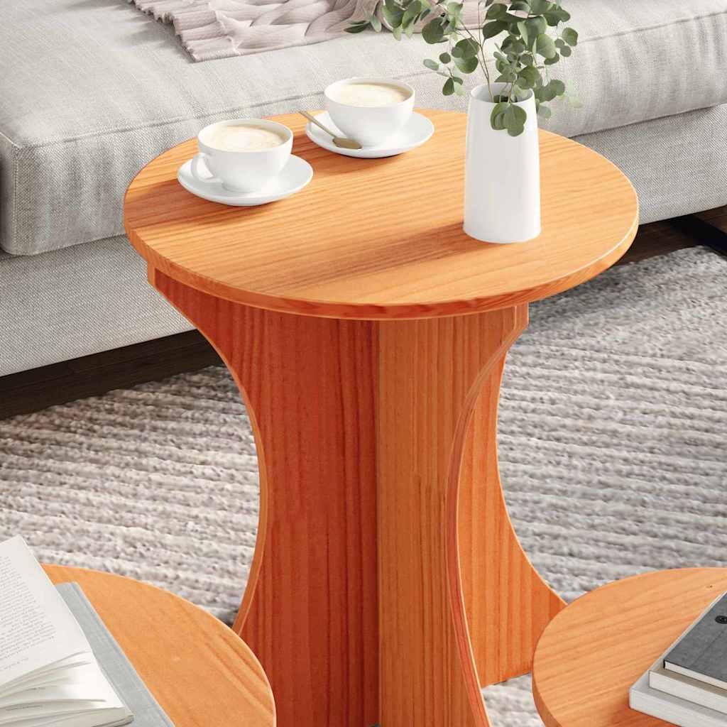 vidaXL Table basse 3 pc Brun cire 46 x 46 x 47 cm