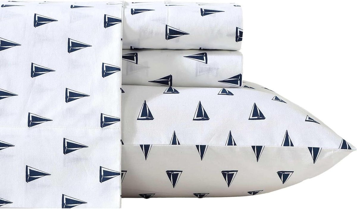 Katoenen Percale Lakenset Marineblauw - Full