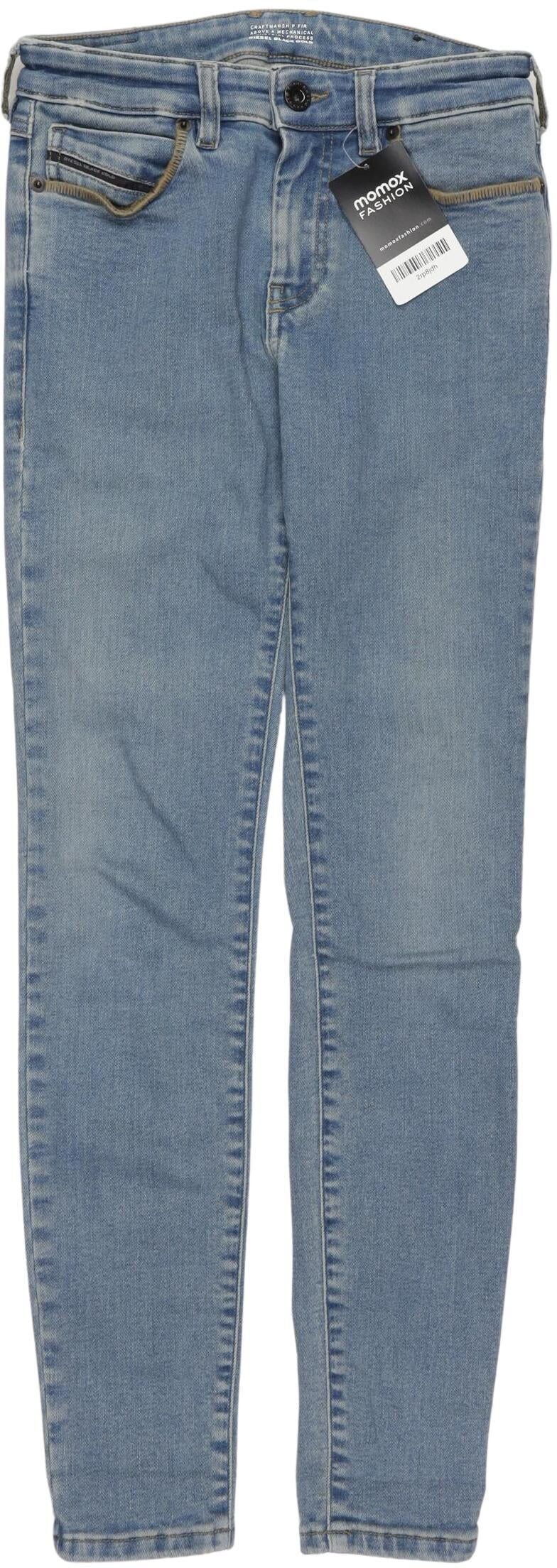 Diesel Black Gold Damen Jeans, Hellblau, Gr. W26, Synthetik / Elasthan / Leder / Baumwolle - Second Hand