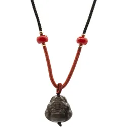 Cool Gemstone Pendants - Sliver Obsidian Buddha