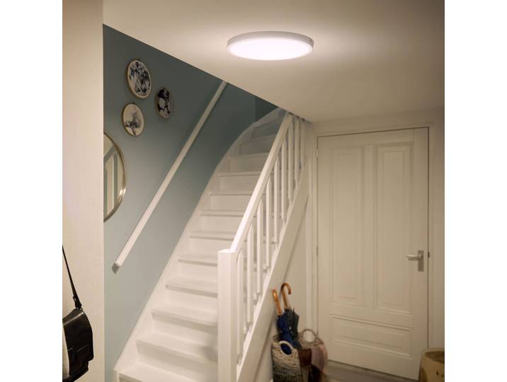 Philips LED Deckenleuchte Slim Surface, weiß / opal, für Wohn- / Esszimmer, Metall