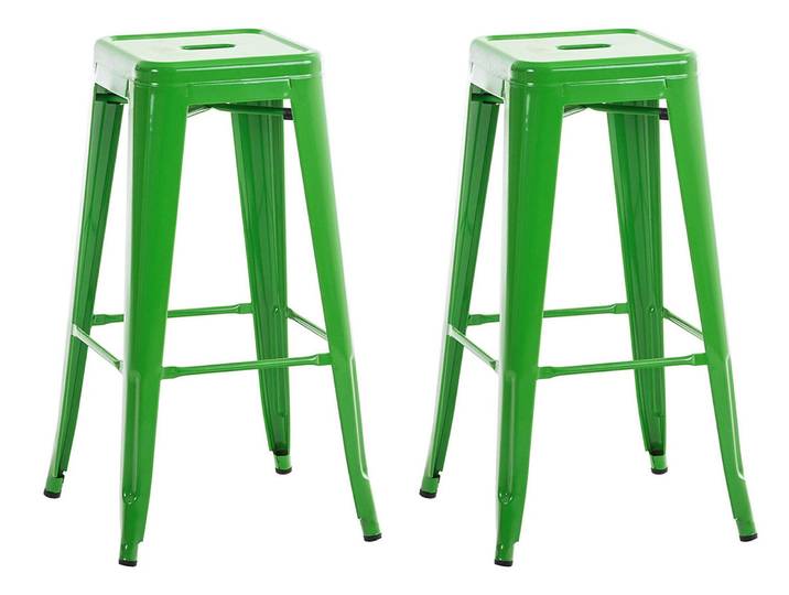 TPFLiving 2er Set Barhocker Joy Metall - Grün