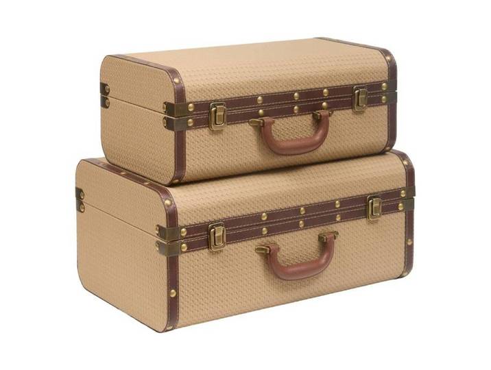 Lot de 2 cantines de rangement rectangulaires Bonie beige - Atmosphera Créateur d'intérieur