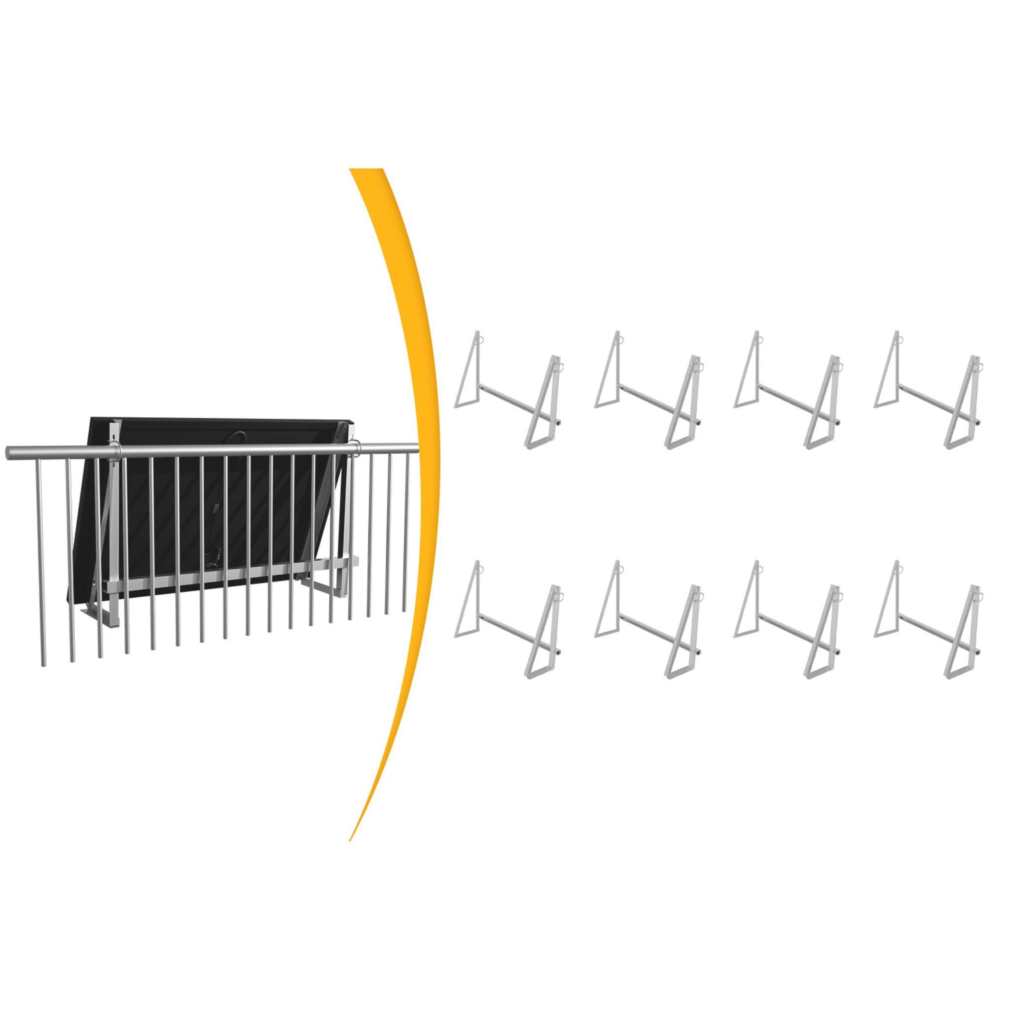 Powerness Aufständerung Solarmodul Halterung für Balkon & Garten (8 Sätze), Verstellbar, Witterungsbeständig, Weiß (0% MwSt)