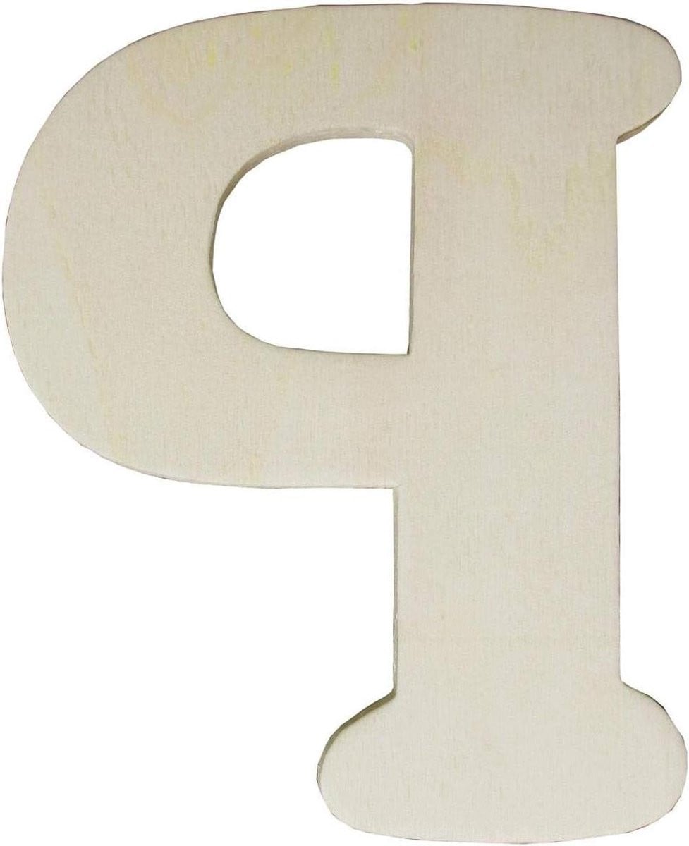 Houten decoratieve letter P voor jou - Onbehandeld - Hoogte: 108 cm