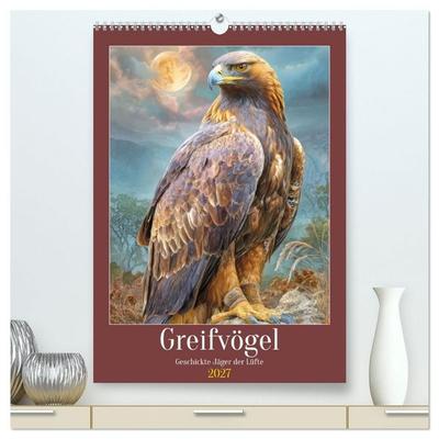 Greifvögel - Geschickte Jäger der Lüfte (hochwertiger Premium Wandkalender 2027 DIN A2 hoch), Kunstdruck in Hochglanz