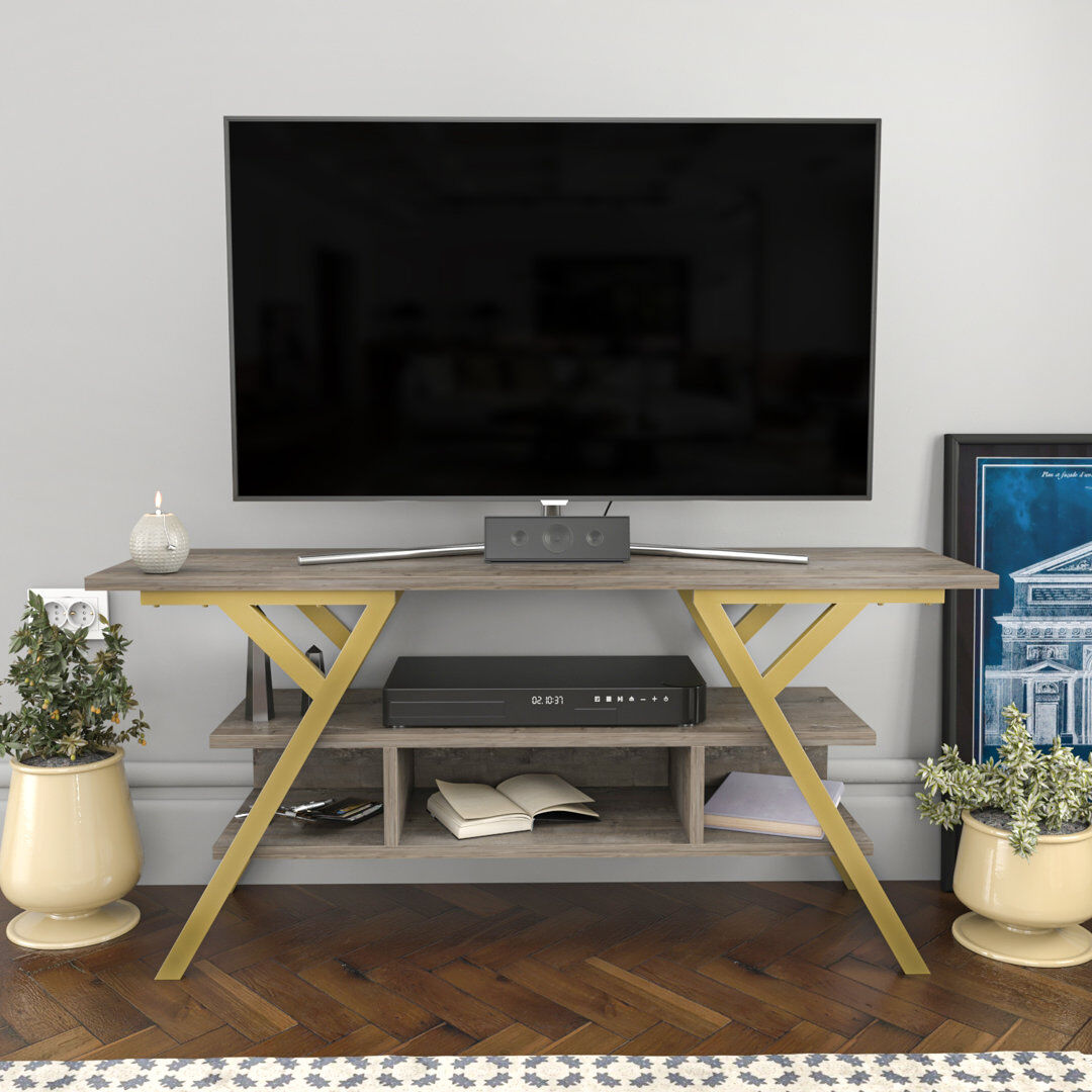 Wade Logan Tolchester TV Stand for TVs up to 50" Gold/Wenge 50"