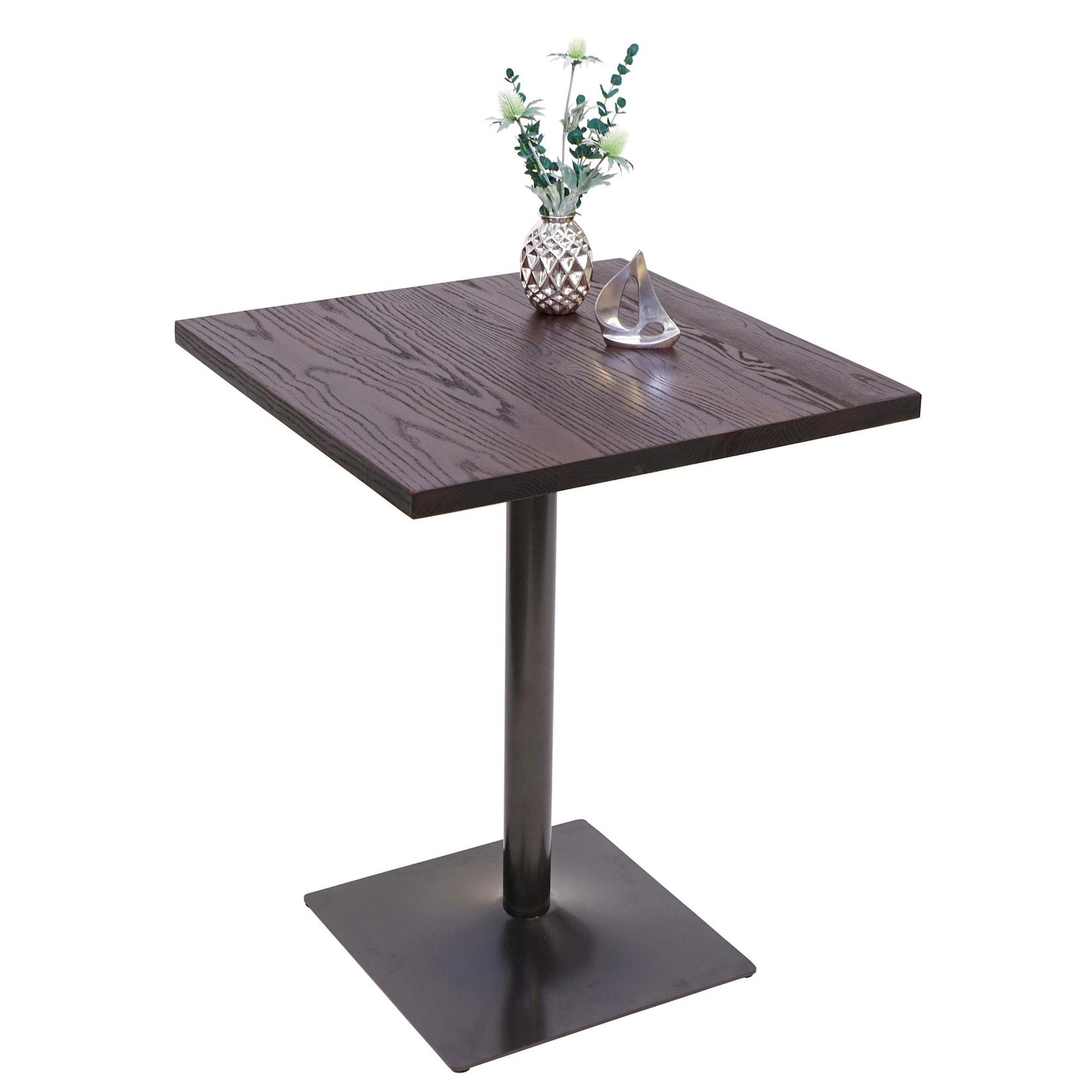 Bistrotisch MCW-H10, Bartisch Thekentisch, Industrial Gastronomie Ulme Holz MVG-zertifiziert 76x60x60cm schwarz-braun