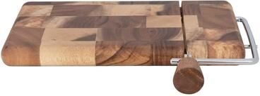 Storied Home Suar Wood and Stainless Steel Cheese Slicer
