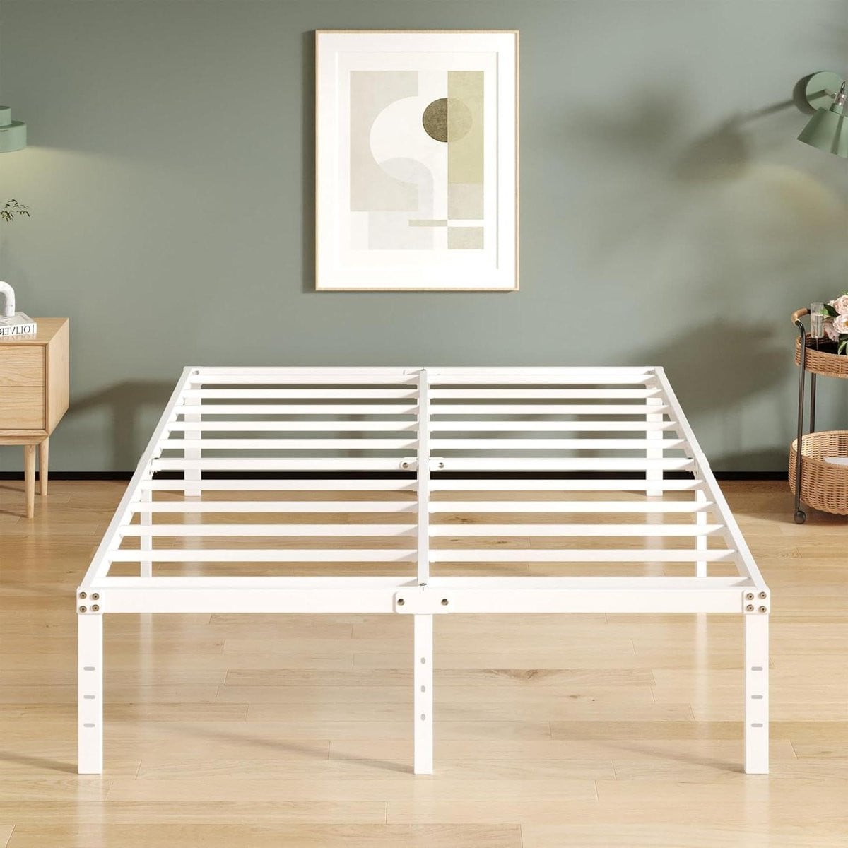 Metalen Bedframe Platform Bedframe Wit