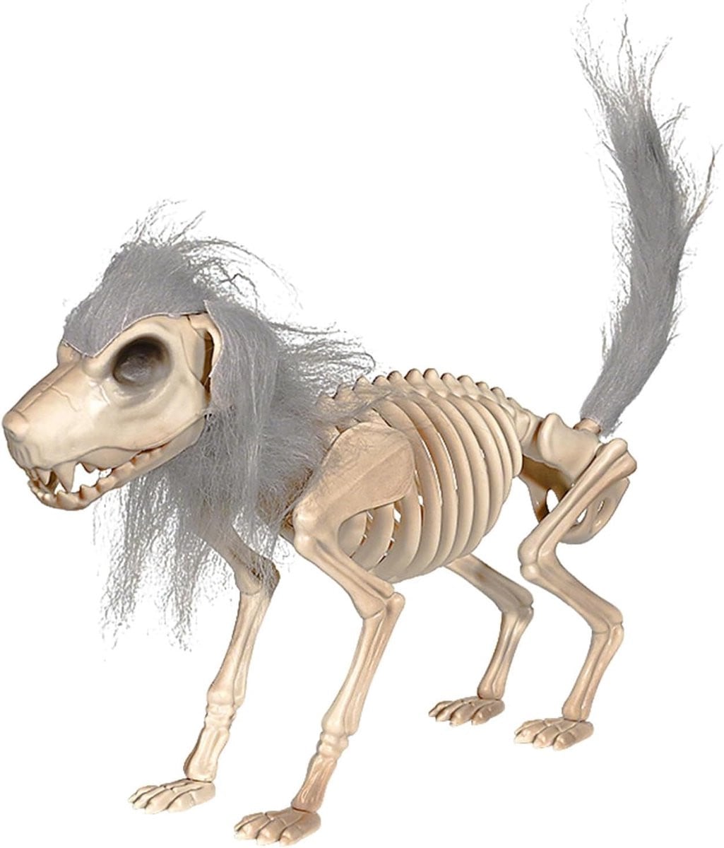 Skelet Hond Beeldje met Flexibele Staart voor Halloween Decoratie