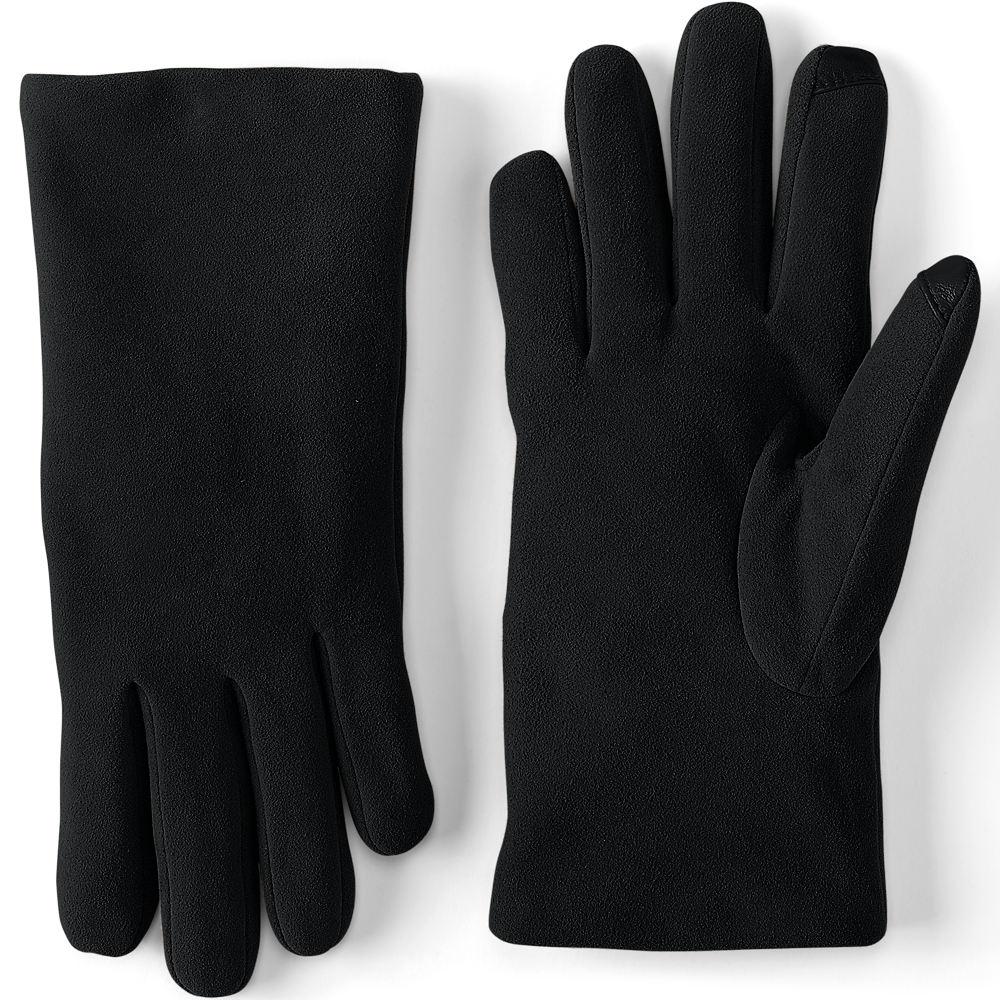 Veloursleder-Handschuhe für Damen, Damen, size: regular, Schwarz, Leder/Rauleder, by Lands' End