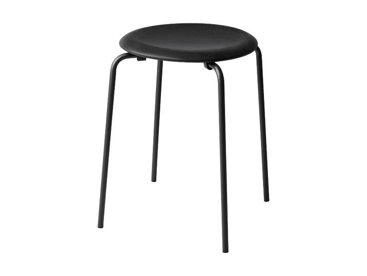 Fritz Hansen Dot leren kruk Essential black-matt black
