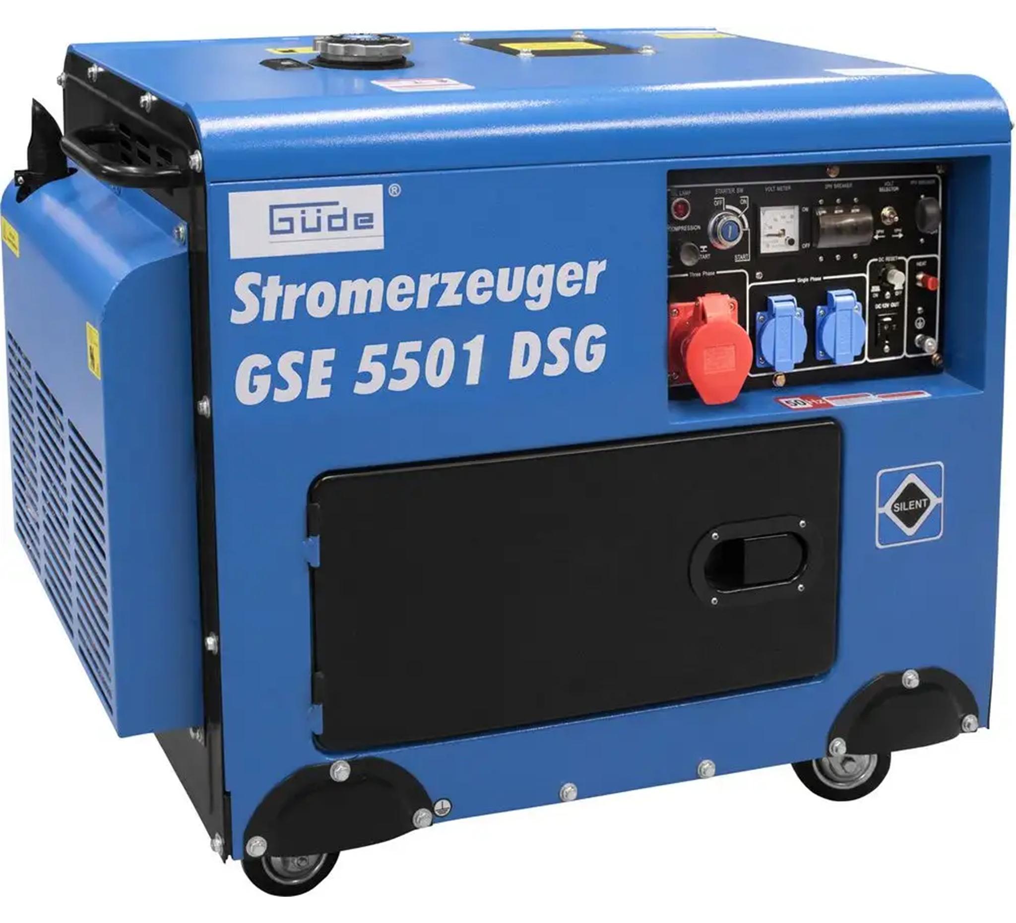 Güde Diesel-Stromerzeuger GSE 5501 DSG | 3300 / 5000 W | 230 / 400 V | Silent-Ausführung