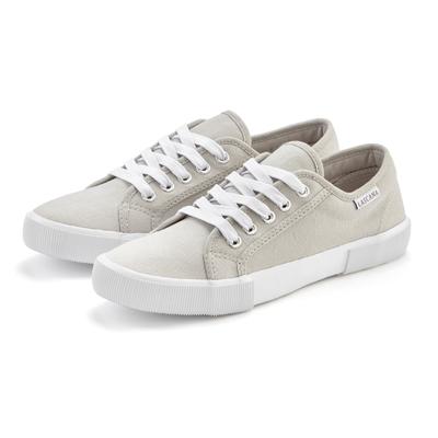 Sneaker LASCANA, Damen, Gr. 42, Textil, grau, Obermaterial: 100% Textilmaterial. Decksohle: 100% Textilmaterial. Futter: 100% Textilmaterial. Laufsohle: 100% Synthetik, unifarben, Basic, Schuhe Skaterschuh Canvassneaker Sneaker low, aus Textil,...