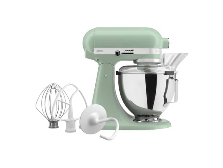 KitchenAid Classic 4,3L Küchenmaschine mit Schwenkkopf, 10 Stufen mit Sanftanlauf, Flachrührer, Knethaken & Schneebesen, Planetenrührwerk, 59 Schüsselkontaktpunkte, Cardamom