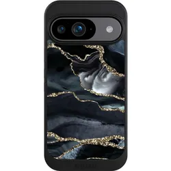 Nivocase Hülle für Google Pixel 9 Handyhülle NIVOcore Case Schwarz Glitzer Look Marmor Trends (Google Pixel 9), Smartphone Hülle, Schwarz