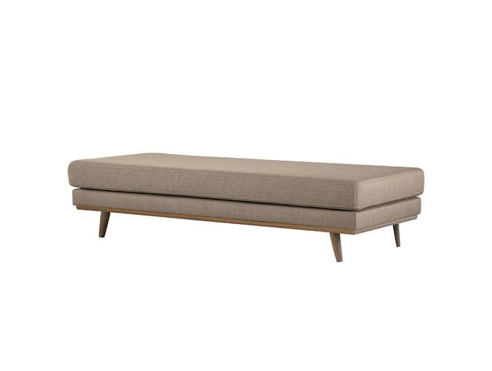 Banc capitonné 180 x 43 x 81cm Beige/Taupe Tissu structuré Otrera: Taupe